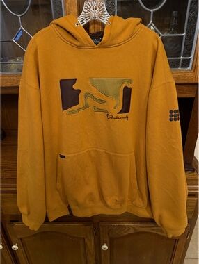 Vintage Y2K Drunknmunky Hoodie XL Burnt Orange Appliqué Logo Baggy Hip Hop